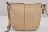 Authentic COACH Vintage Shoulder Cross Body Bag Purse Leather Beige 8687M