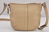 Authentic COACH Vintage Shoulder Cross Body Bag Purse Leather Beige 8687M