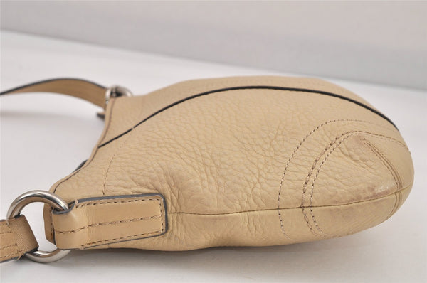 Authentic COACH Vintage Shoulder Cross Body Bag Purse Leather Beige 8687M