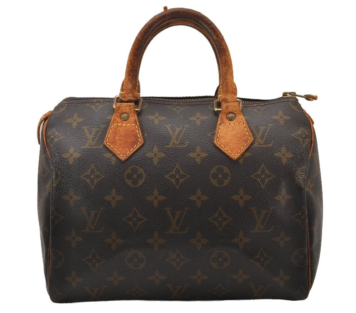 Authentic Louis Vuitton Monogram Speedy 25 Boston Hand Bag M41528 LV 8688I