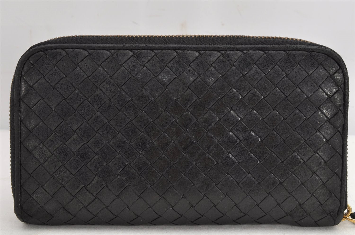 Authentic BOTTEGA VENETA Intrecciato Leather Long Wallet Purse Black 8688J