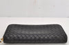 Authentic BOTTEGA VENETA Intrecciato Leather Long Wallet Purse Black 8688J