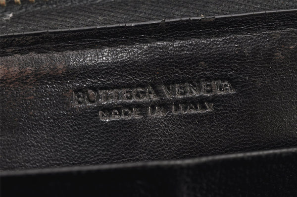 Authentic BOTTEGA VENETA Intrecciato Leather Long Wallet Purse Black 8688J