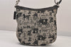 Authentic COACH Shoulder Cross Body Bag Purse Canvas Leather F14036 Black 8688M