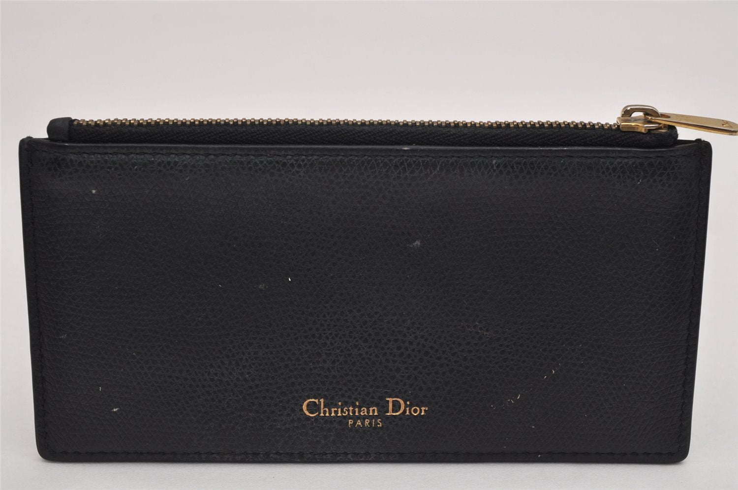 Authentic Christian Dior Saddle 2Way Shoulder Long Wallet Leather Black 8689J