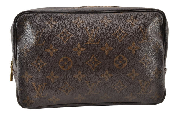 Auth Louis Vuitton Monogram Trousse Toilette 23 Clutch Hand Bag M47524 LV 8690I