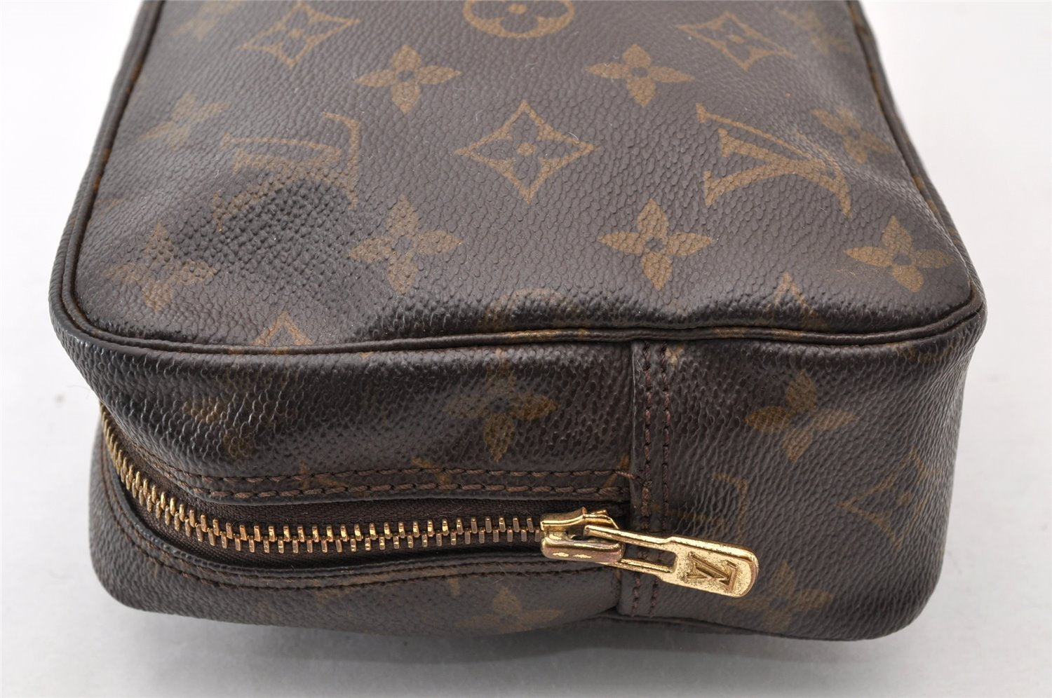 Auth Louis Vuitton Monogram Trousse Toilette 23 Clutch Hand Bag M47524 LV 8690I