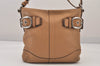 Authentic COACH Vintage Shoulder Cross Body Bag Purse Leather F16514 Beige 8690M