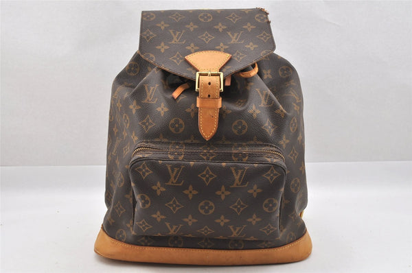 Authentic Louis Vuitton Monogram Montsouris GM Backpack M51135 LV 8691I