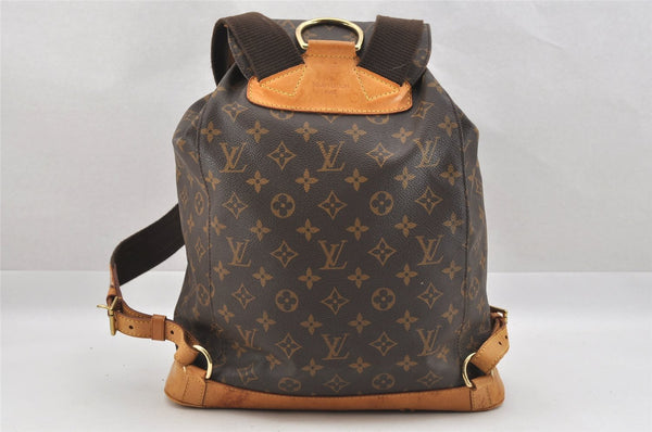 Authentic Louis Vuitton Monogram Montsouris GM Backpack M51135 LV 8691I