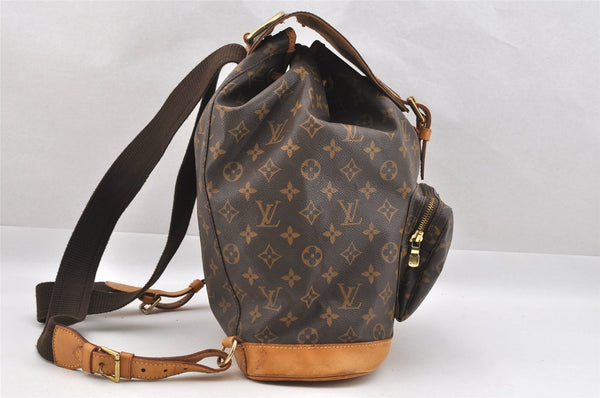 Authentic Louis Vuitton Monogram Montsouris GM Backpack M51135 LV 8691I