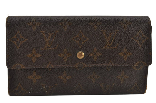 Authentic Louis Vuitton Monogram Porte Tresor International M61215 Wallet 8692J