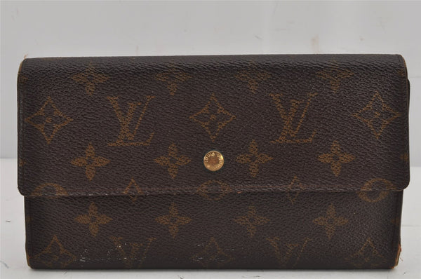 Authentic Louis Vuitton Monogram Porte Tresor International M61215 Wallet 8692J