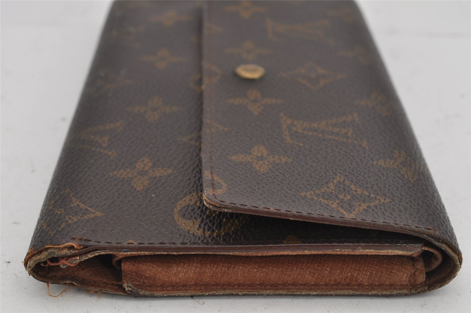 Authentic Louis Vuitton Monogram Porte Tresor International M61215 Wallet 8692J