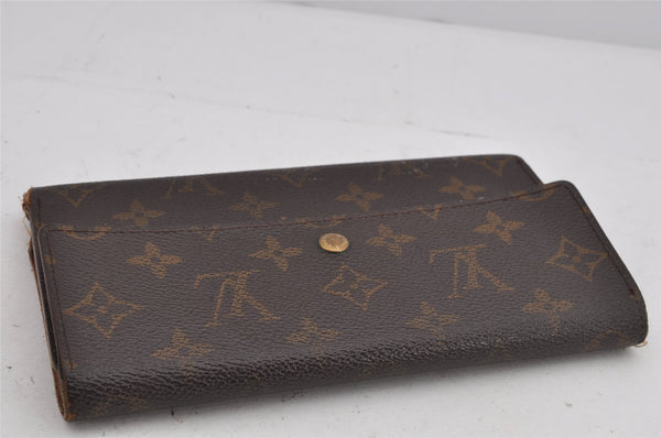 Authentic Louis Vuitton Monogram Porte Tresor International M61215 Wallet 8692J