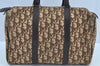 Authentic Christian Dior Trotter Hand Boston Bag Canvas Leather Brown 8693H