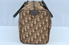 Authentic Christian Dior Trotter Hand Boston Bag Canvas Leather Brown 8693H