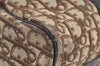 Authentic Christian Dior Trotter Hand Boston Bag Canvas Leather Brown 8693H