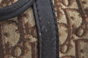 Authentic Christian Dior Trotter Hand Boston Bag Canvas Leather Brown 8693H