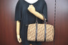 Authentic Christian Dior Trotter Hand Boston Bag Canvas Leather Brown 8693H