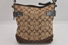 Authentic COACH Signature Shoulder Bag Purse Canvas Leather 3577 Brown 8693M