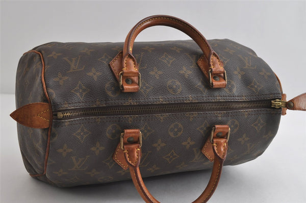 Authentic Louis Vuitton Monogram Speedy 30 Hand Boston Bag M41526 LV 8694I