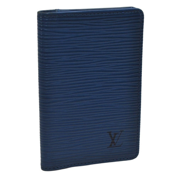 Authentic Louis Vuitton Epi Pochette Cartes Visite Card Case M56575 Blue 8695J