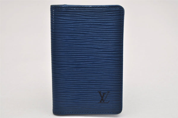 Authentic Louis Vuitton Epi Pochette Cartes Visite Card Case M56575 Blue 8695J