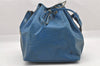 Authentic Louis Vuitton Epi Petit Noe Shoulder Drawstring Bag M44105 Blue 8696I