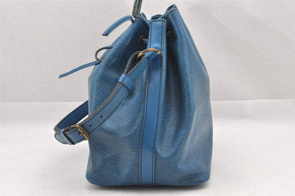 Authentic Louis Vuitton Epi Petit Noe Shoulder Drawstring Bag M44105 Blue 8696I