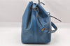 Authentic Louis Vuitton Epi Petit Noe Shoulder Drawstring Bag M44105 Blue 8696I