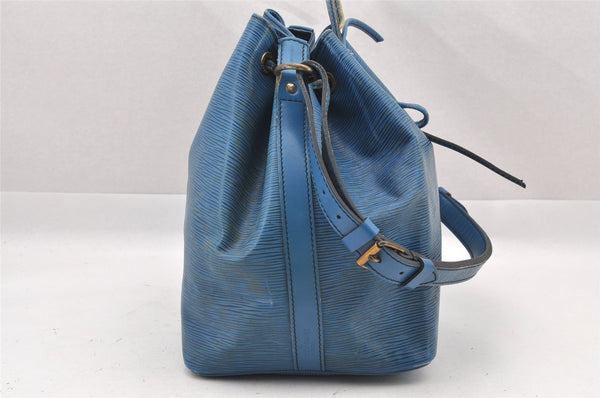 Authentic Louis Vuitton Epi Petit Noe Shoulder Drawstring Bag M44105 Blue 8696I