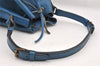 Authentic Louis Vuitton Epi Petit Noe Shoulder Drawstring Bag M44105 Blue 8696I