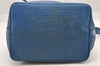 Authentic Louis Vuitton Epi Petit Noe Shoulder Drawstring Bag M44105 Blue 8696I