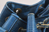 Authentic Louis Vuitton Epi Petit Noe Shoulder Drawstring Bag M44105 Blue 8696I