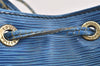 Authentic Louis Vuitton Epi Petit Noe Shoulder Drawstring Bag M44105 Blue 8696I