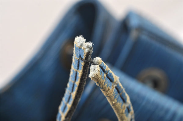 Authentic Louis Vuitton Epi Petit Noe Shoulder Drawstring Bag M44105 Blue 8696I