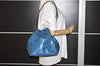 Authentic Louis Vuitton Epi Petit Noe Shoulder Drawstring Bag M44105 Blue 8696I