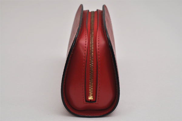 Authentic Louis Vuitton Epi Dauphine Cosmetic Pouch Red M48447 LV 8696J