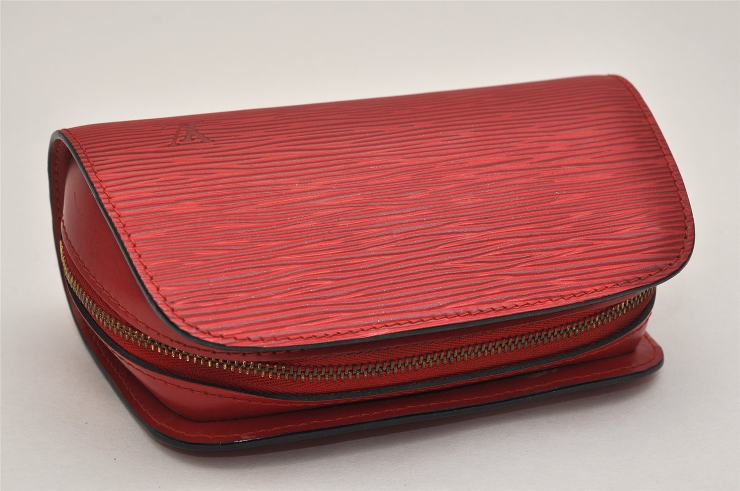 Authentic Louis Vuitton Epi Dauphine Cosmetic Pouch Red M48447 LV 8696J