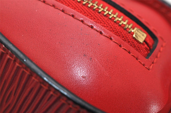 Authentic Louis Vuitton Epi Dauphine Cosmetic Pouch Red M48447 LV 8696J