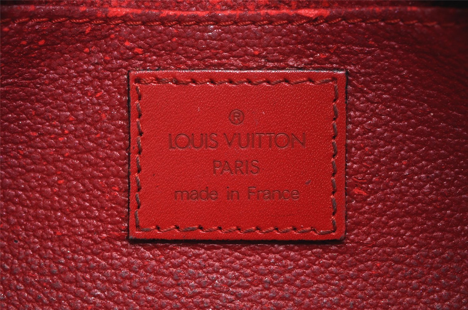 Authentic Louis Vuitton Epi Dauphine Cosmetic Pouch Red M48447 LV 8696J