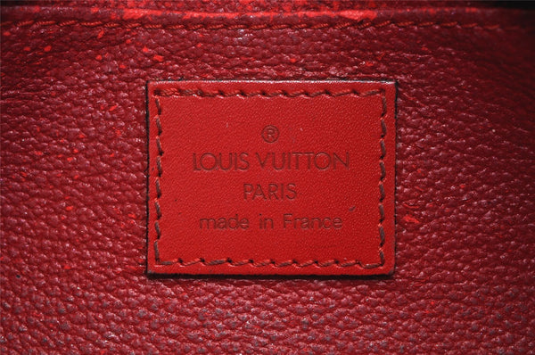 Authentic Louis Vuitton Epi Dauphine Cosmetic Pouch Red M48447 LV 8696J