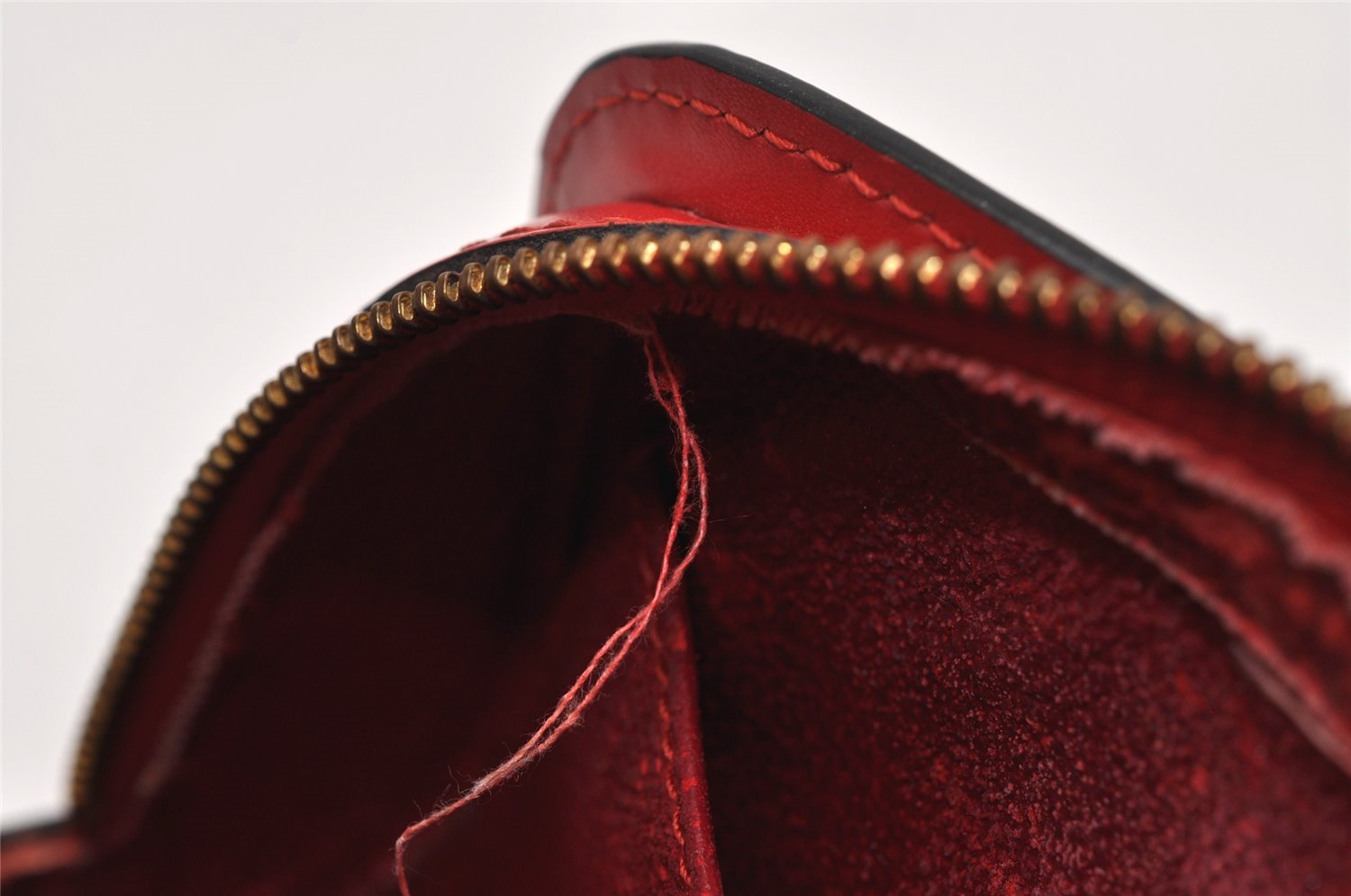 Authentic Louis Vuitton Epi Dauphine Cosmetic Pouch Red M48447 LV 8696J