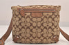 Authentic COACH Signature Shoulder Bag Purse Canvas Leather F14689 Brown 8697M