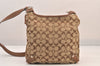 Authentic COACH Signature Shoulder Bag Purse Canvas Leather F14689 Brown 8697M