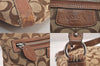 Authentic COACH Signature Shoulder Bag Purse Canvas Leather F14689 Brown 8697M