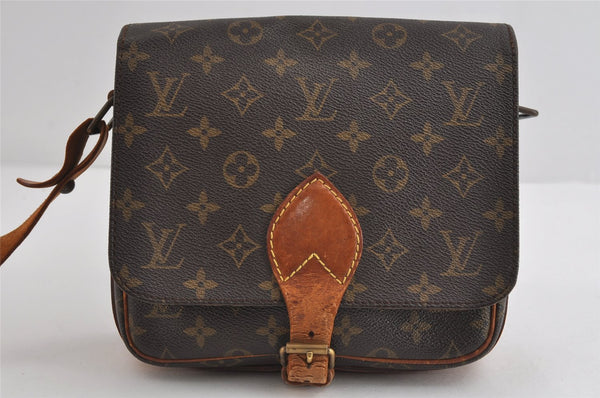 Authentic Louis Vuitton Monogram Cartouchiere MM M51253 Shoulder Bag Junk 8698I