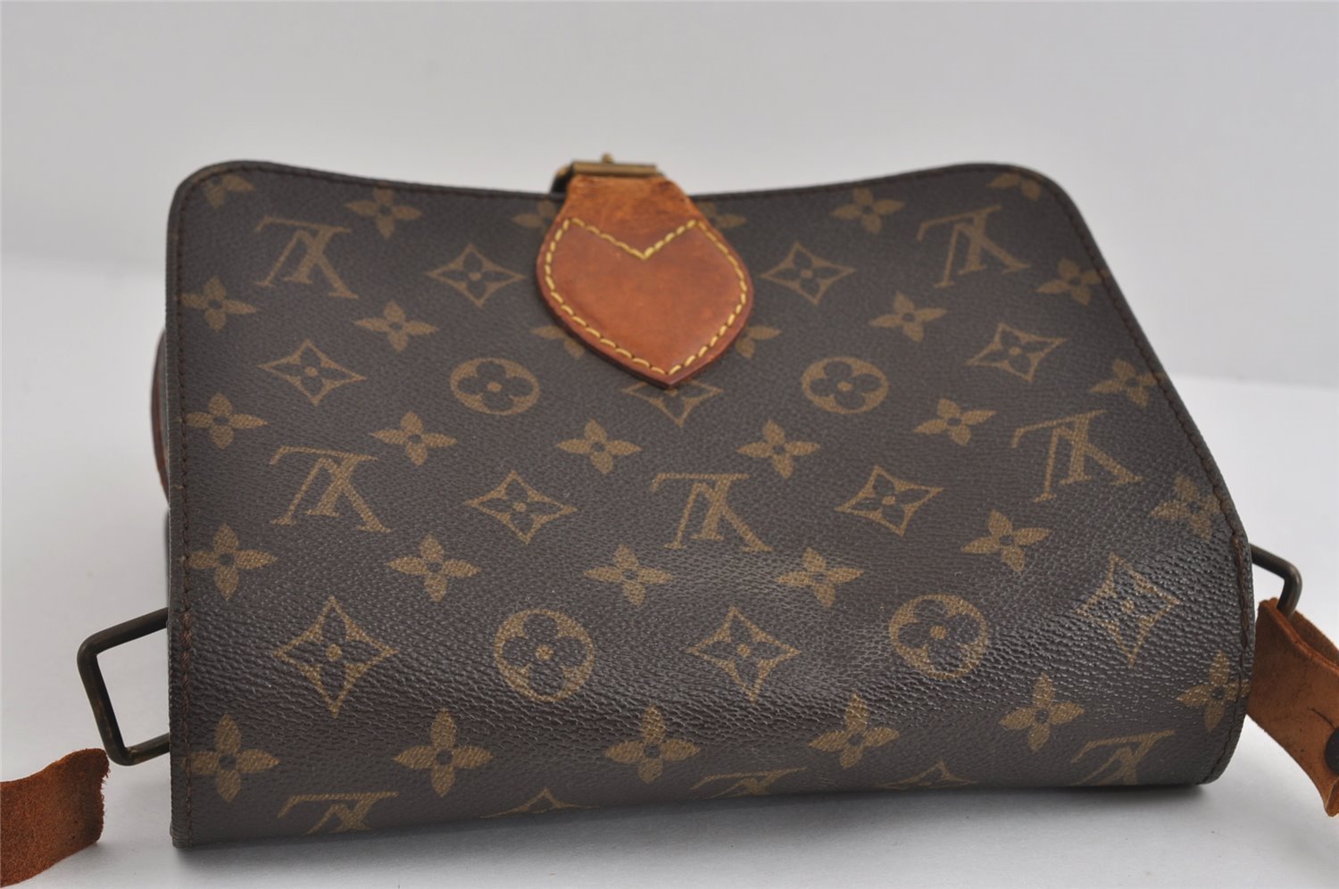 Authentic Louis Vuitton Monogram Cartouchiere MM M51253 Shoulder Bag Junk 8698I