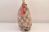 Auth COACH Signature Poppy 2Way Shoulder Bag Canvas Leather F20064 Beige 8698M